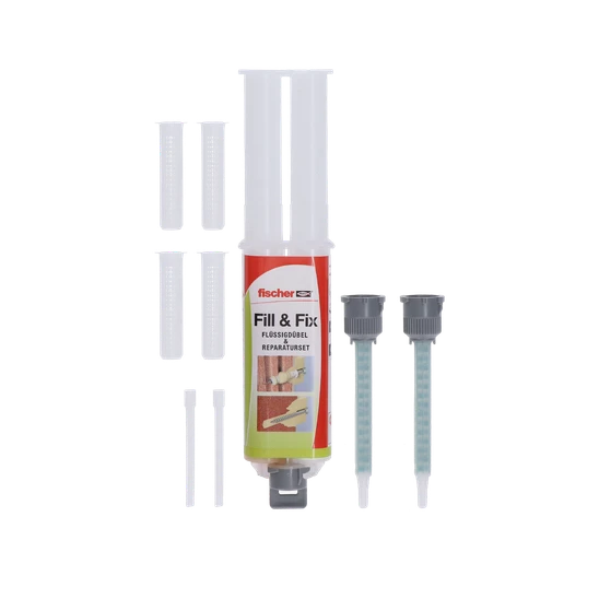 fischer fill and fix, univerzálna tekutá hmoždinka. Brúsiteľná, natierateľná. Vhodná na opravy.