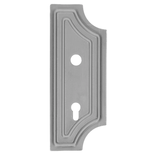 Štít 275x108x3mm s otvormi, rozteč 90mm, otvor pre kľučku ø 19,5mm, pravý, pre zámok ZM90/80