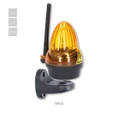 Oranžové výstražné LED svetlo s anténou, 12/24/230V, AC/DC, držiak pre bočné uchytenie, rozmer ø76x125mm, vyššia svietivosť 739 lux - slide 0