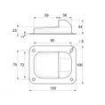 Doraz koncový KVN gate systems pre krídlovú bránu 120x100x44mm, uchytenie na skrutky - slide 1