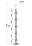 nerezový stĺp, vrchné kotvenie, 5 radový rohový, vrch pevný (40x40mm), brúsená nerez K320 /AISI304