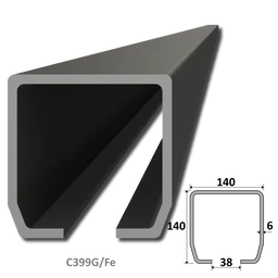 C profil GRANDE (140x140x6mm) Combi Arialdo čierny, pre samonosný systém
