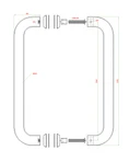 nerezové madlo na dvere (325mm / ø 25mm), na sklo 8-12mm, leštená / brúsená nerez K320 /AISI304 - slide 2