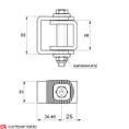 Combi Arialdo navárací záves M10x85mm, otvárateľný 90°, nastaviteľný 1D, pozinkovaný - slide 1