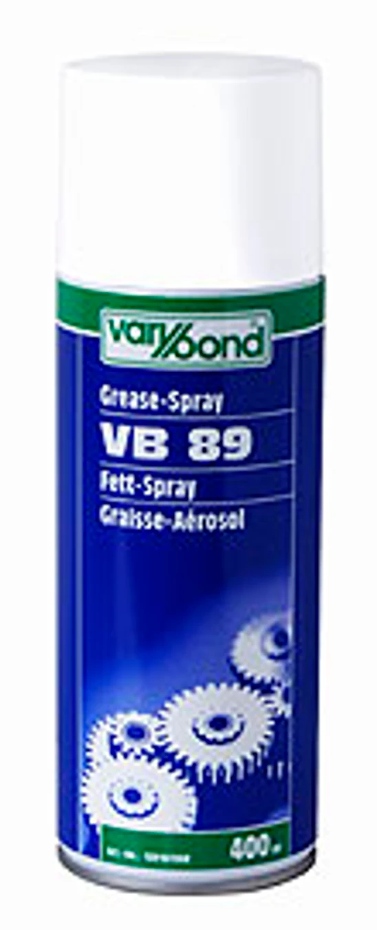 VARYBOND VB89 tuk v spreji (400ml). Pre spoľahlivé a trvalé mazanie guľôčkových ložísk, rýchloobežných reťazí,  reťaz. ozubených kolies, atď.