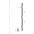 prebíjaná tyč H 2000mm opieskovaná, profil 14x14mm, rozteč dier 125mm, oko 14,5x14,5mm (14 dier) - slide 0