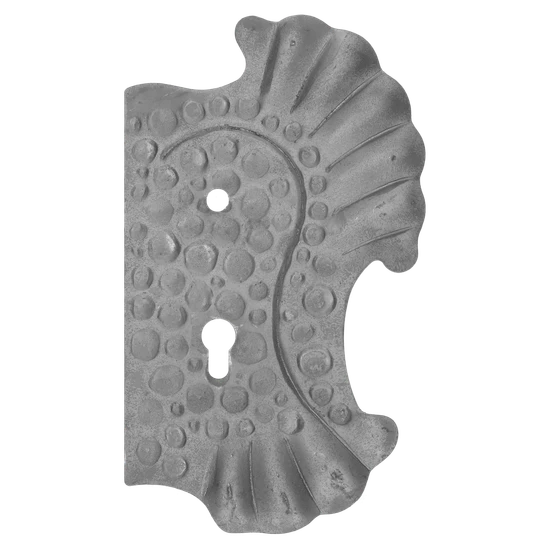 Štít 270x160x3mm s otvormi, rozteč 72mm, otvor pre kľučku ø 12mm, zdobený, pravý