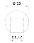guľa koncová ø 20mm na trubku ø 10mm, otvor ø 10.2mm, brúsená nerez K320 /AISI304 - slide 1