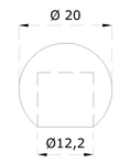 guľa koncová ø 20mm na trubku ø 12mm (otvor ø 12.2mm), leštená nerez /AISI304 - slide 1