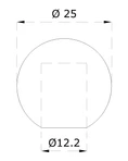 guľa koncová ø 25mm na trubku ø 12mm, otvor ø 12.2mm, leštená nerez /AISI304 - slide 2