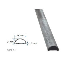 Madlová tyč dutá 48x24x1,5mm, vzor kôra, dĺžka 3 alebo 6 m, cena za KUS