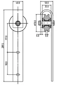 Systém pre závesne dvere, pozinkovaný, L 2000 mm, RAL 9005 matná čierna - slide 3