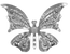 motýľ, dekoračný element 125x175x1 mm, plechový
