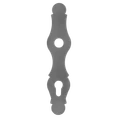 štít kovaný 240x52x3 mm, rozteč 90mm, otvor na kľučku ø20 mm - slide 0