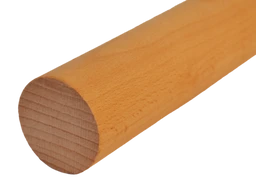 drevený profil guľatý (ø 42mm ), materiál: buk, brúsený povrch bez náteru, balenie: PVC fólia