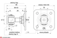 COMBI ARIALDO záves M24 s platňou 100 x 100 mm, otvárateľný 90°, nastaviteľný 1D, čiastočne pozinkovaný - slide 1