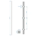 prebíjaná tyč H 2000mm opieskovaná, profil 14x14mm, rozteč dier 140mm, oko 14,5x14,5mm (14 dier) - slide 0