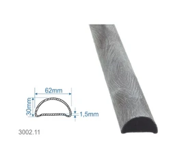 Madlová tyč dutá 62x30x1,5mm, vzor kôra,  dĺžka 3 alebo 6m, cena za KUS