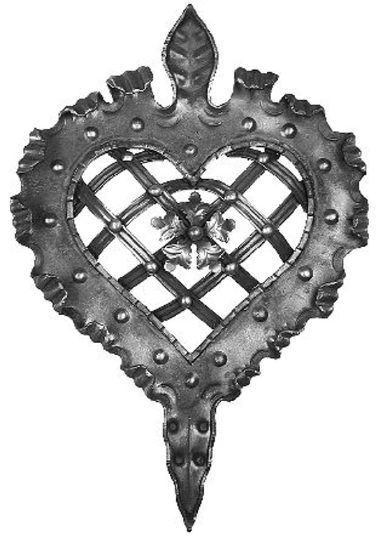 ornament plechové srdce 510x370mm, bez povrchovej úpravy