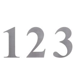 Číslo domové 0-9, (127x1.5mm), s 3M páskou, brúsená nerez K320 / AISI 304