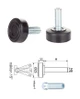 ø-25mm; M8x40mm; H-40mm, čierna,Kĺbová plastová nivelačná nožička; závitovo-nastavitelná.