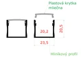 Profil 1250mm s obojnostrannou lepiacou páskou pre LED madlo EB1-HM42, EB1-JHM40 a EB1-JHM60x40;obsahuje hliníkový profil 1250mm, plastovú krytku a 2x ukončenie - slide 1