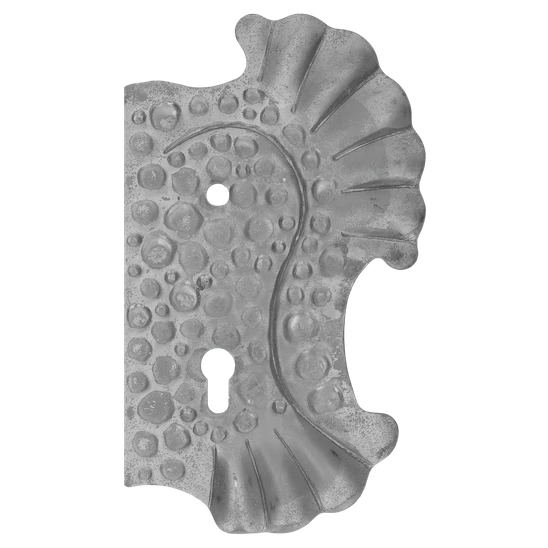 Štít 270x160x3mm s otvormi, rozteč 90mm, otvor pre kľučku ø 11,5mm, zdobený, pravý, pre zámok ZM90/80