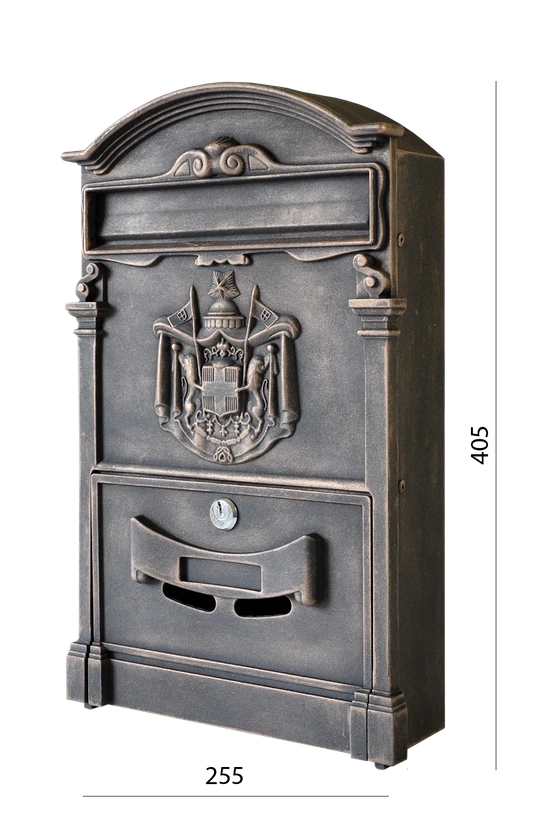 schránka poštová, 255x405x90mm, medená patina