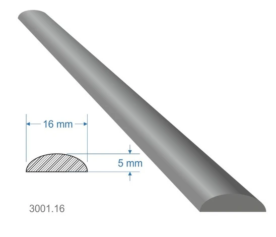 Pásovina oblá D 16x5x2000mm, cena za KUS (2m)