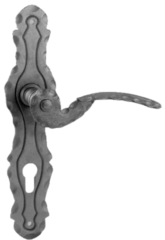 štít s kľučkou 260x57x3mm, pravý, rozteč 90mm, bez povrchovej úpravy